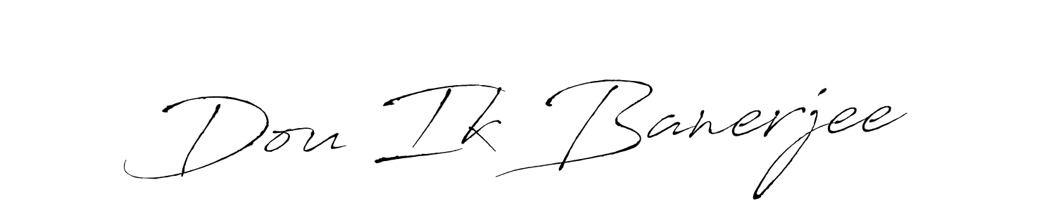 How to make Dou Ik Banerjee signature? Antro_Vectra is a professional autograph style. Create handwritten signature for Dou Ik Banerjee name. Dou Ik Banerjee signature style 6 images and pictures png