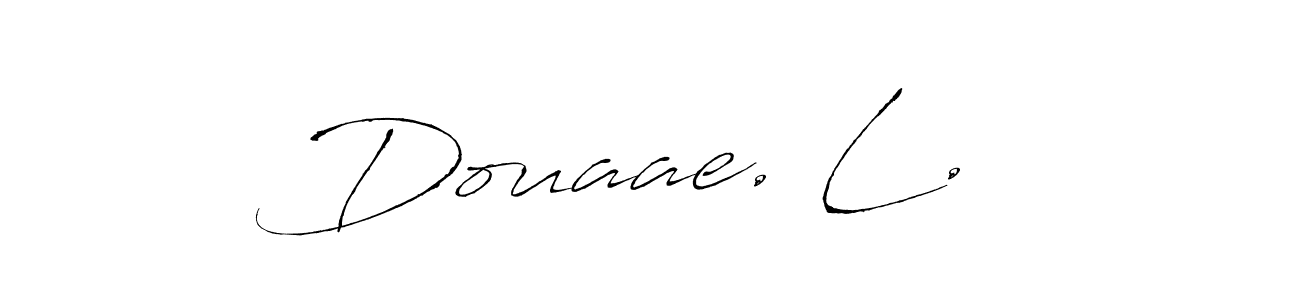 if you are searching for the best signature style for your name Douaae. L. م. so please give up your signature search. here we have designed multiple signature styles  using Antro_Vectra. Douaae. L. م signature style 6 images and pictures png