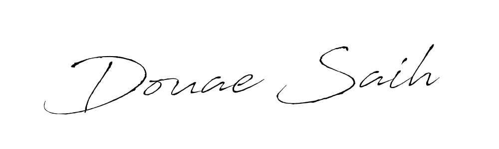 Make a beautiful signature design for name Douae Saih. With this signature (Antro_Vectra) style, you can create a handwritten signature for free. Douae Saih signature style 6 images and pictures png