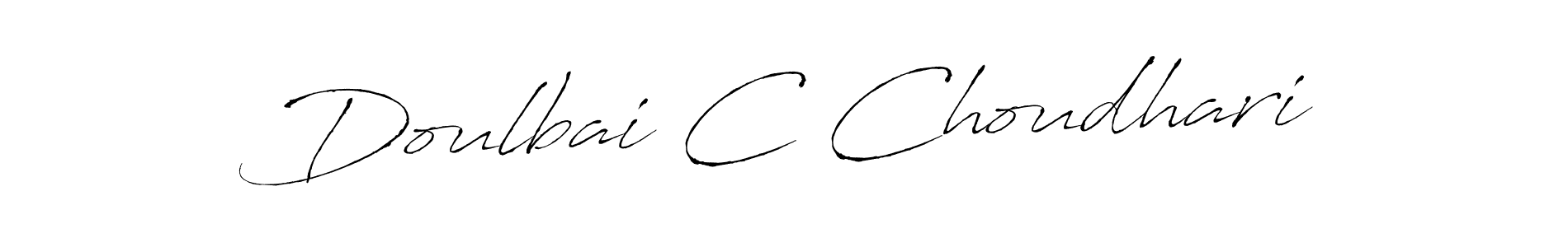 How to make Doulbai C Choudhari name signature. Use Antro_Vectra style for creating short signs online. This is the latest handwritten sign. Doulbai C Choudhari signature style 6 images and pictures png