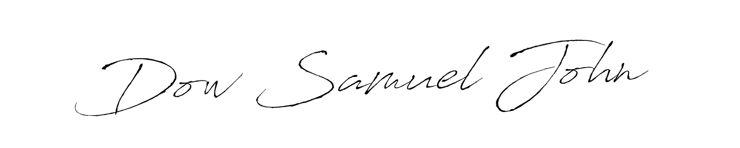 Antro_Vectra is a professional signature style that is perfect for those who want to add a touch of class to their signature. It is also a great choice for those who want to make their signature more unique. Get Dow Samuel John name to fancy signature for free. Dow Samuel John signature style 6 images and pictures png