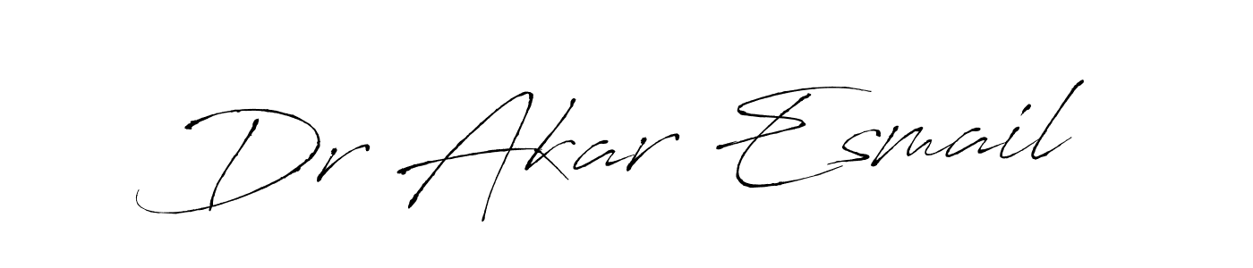 Create a beautiful signature design for name Dr Akar Esmail. With this signature (Antro_Vectra) fonts, you can make a handwritten signature for free. Dr Akar Esmail signature style 6 images and pictures png