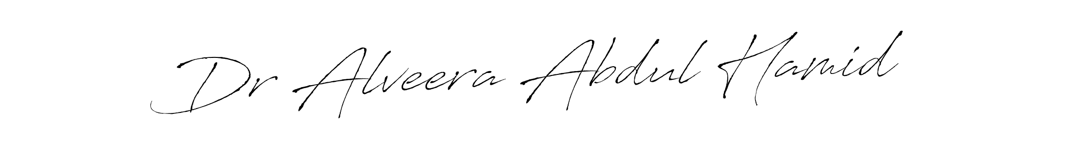 Create a beautiful signature design for name Dr Alveera Abdul Hamid. With this signature (Antro_Vectra) fonts, you can make a handwritten signature for free. Dr Alveera Abdul Hamid signature style 6 images and pictures png