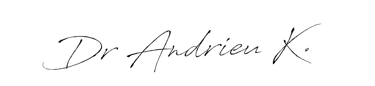 Create a beautiful signature design for name Dr Andrieu K.. With this signature (Antro_Vectra) fonts, you can make a handwritten signature for free. Dr Andrieu K. signature style 6 images and pictures png