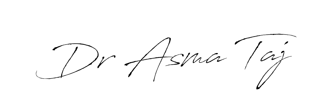 Antro_Vectra is a professional signature style that is perfect for those who want to add a touch of class to their signature. It is also a great choice for those who want to make their signature more unique. Get Dr Asma Taj name to fancy signature for free. Dr Asma Taj signature style 6 images and pictures png