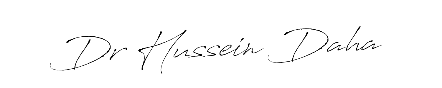 How to make Dr Hussein Daha name signature. Use Antro_Vectra style for creating short signs online. This is the latest handwritten sign. Dr Hussein Daha signature style 6 images and pictures png