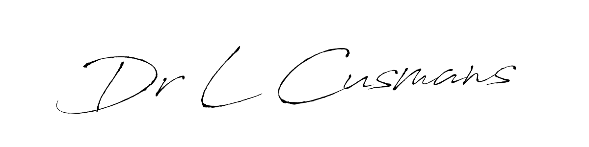 Design your own signature with our free online signature maker. With this signature software, you can create a handwritten (Antro_Vectra) signature for name Dr L Cusmans. Dr L Cusmans signature style 6 images and pictures png