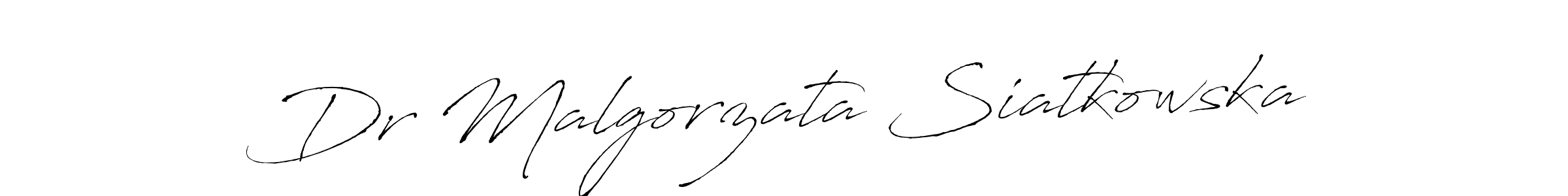 Antro_Vectra is a professional signature style that is perfect for those who want to add a touch of class to their signature. It is also a great choice for those who want to make their signature more unique. Get Dr Malgorzata Siatkowska name to fancy signature for free. Dr Malgorzata Siatkowska signature style 6 images and pictures png