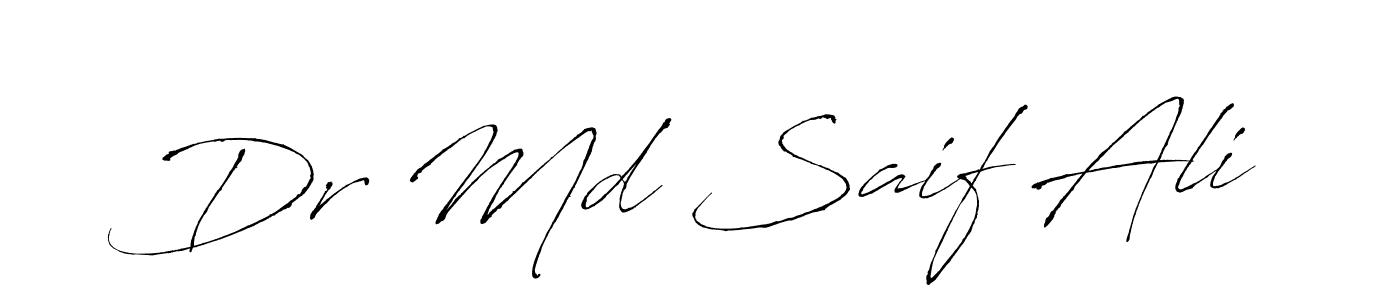 Similarly Antro_Vectra is the best handwritten signature design. Signature creator online .You can use it as an online autograph creator for name Dr Md Saif Ali. Dr Md Saif Ali signature style 6 images and pictures png