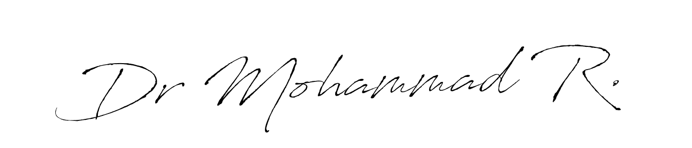 Create a beautiful signature design for name Dr Mohammad R.. With this signature (Antro_Vectra) fonts, you can make a handwritten signature for free. Dr Mohammad R. signature style 6 images and pictures png