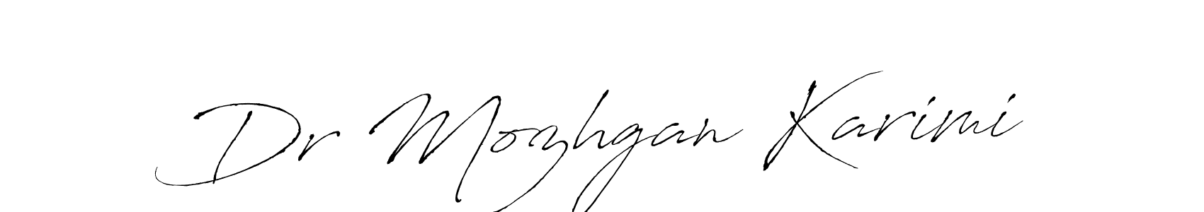 Dr Mozhgan Karimi stylish signature style. Best Handwritten Sign (Antro_Vectra) for my name. Handwritten Signature Collection Ideas for my name Dr Mozhgan Karimi. Dr Mozhgan Karimi signature style 6 images and pictures png