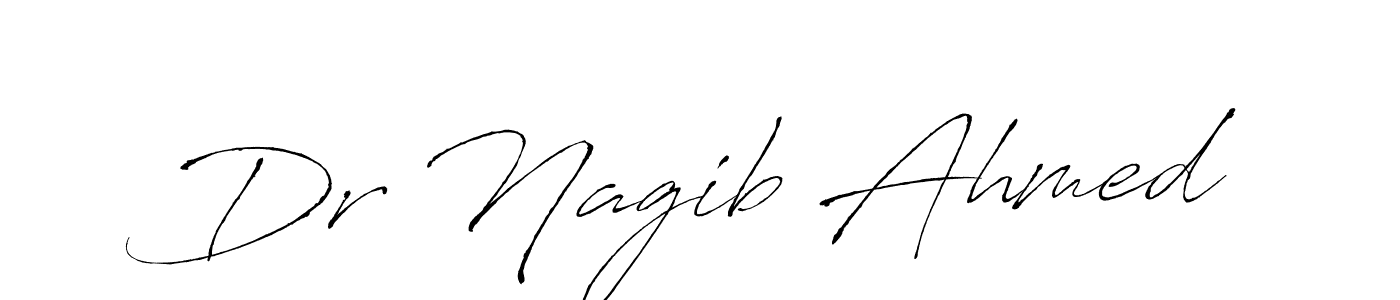 How to make Dr Nagib Ahmed name signature. Use Antro_Vectra style for creating short signs online. This is the latest handwritten sign. Dr Nagib Ahmed signature style 6 images and pictures png