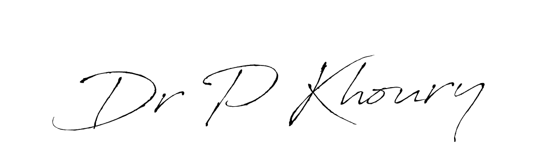 Design your own signature with our free online signature maker. With this signature software, you can create a handwritten (Antro_Vectra) signature for name Dr P Khoury. Dr P Khoury signature style 6 images and pictures png