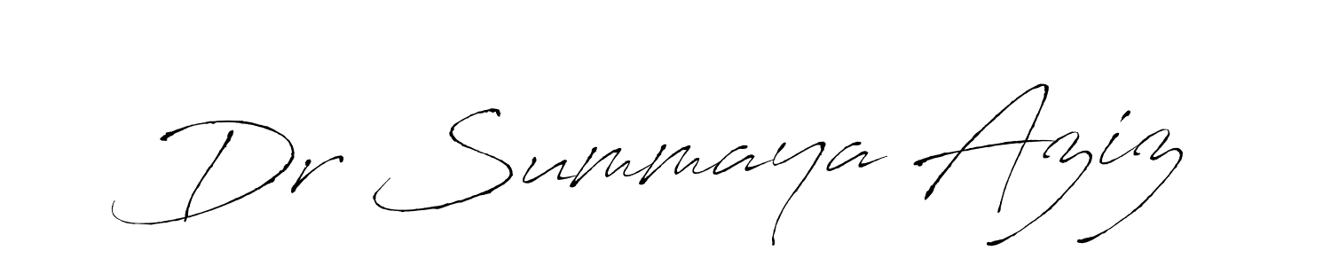 The best way (Antro_Vectra) to make a short signature is to pick only two or three words in your name. The name Dr Summaya Aziz include a total of six letters. For converting this name. Dr Summaya Aziz signature style 6 images and pictures png