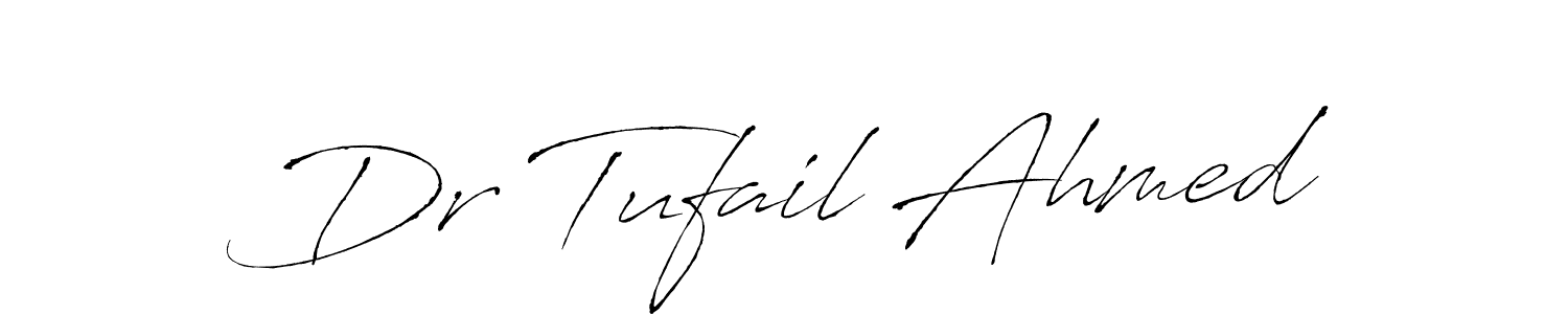 The best way (Antro_Vectra) to make a short signature is to pick only two or three words in your name. The name Dr Tufail Ahmed include a total of six letters. For converting this name. Dr Tufail Ahmed signature style 6 images and pictures png