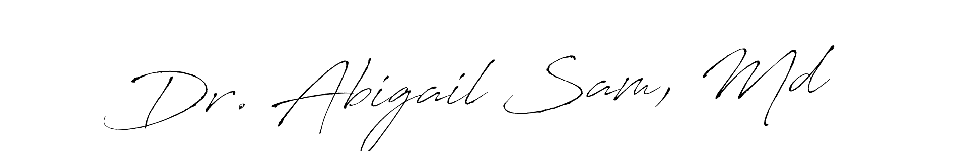 How to make Dr. Abigail Sam, Md name signature. Use Antro_Vectra style for creating short signs online. This is the latest handwritten sign. Dr. Abigail Sam, Md signature style 6 images and pictures png