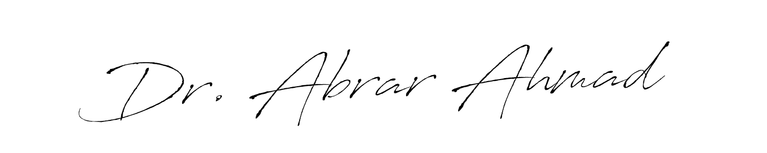 Also You can easily find your signature by using the search form. We will create Dr. Abrar Ahmad name handwritten signature images for you free of cost using Antro_Vectra sign style. Dr. Abrar Ahmad signature style 6 images and pictures png