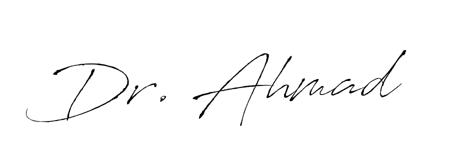 How to make Dr. Ahmad name signature. Use Antro_Vectra style for creating short signs online. This is the latest handwritten sign. Dr. Ahmad signature style 6 images and pictures png