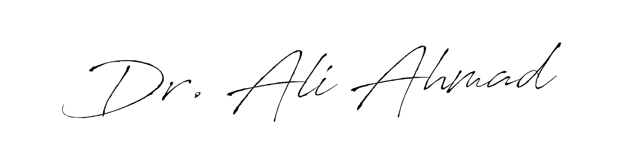 Similarly Antro_Vectra is the best handwritten signature design. Signature creator online .You can use it as an online autograph creator for name Dr. Ali Ahmad. Dr. Ali Ahmad signature style 6 images and pictures png