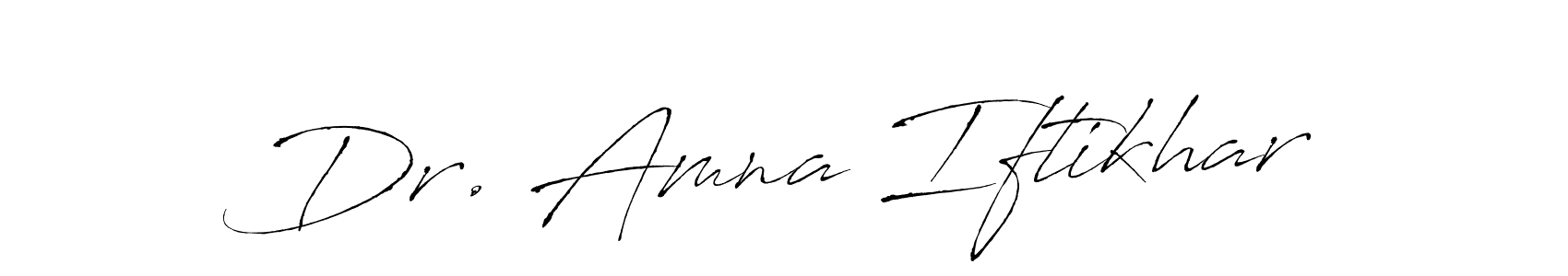 Create a beautiful signature design for name Dr. Amna Iftikhar. With this signature (Antro_Vectra) fonts, you can make a handwritten signature for free. Dr. Amna Iftikhar signature style 6 images and pictures png