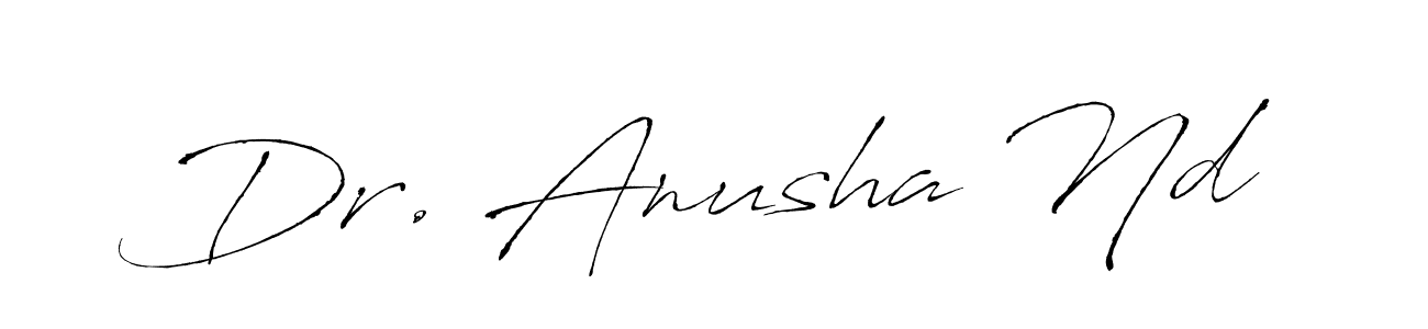 How to make Dr. Anusha Nd name signature. Use Antro_Vectra style for creating short signs online. This is the latest handwritten sign. Dr. Anusha Nd signature style 6 images and pictures png