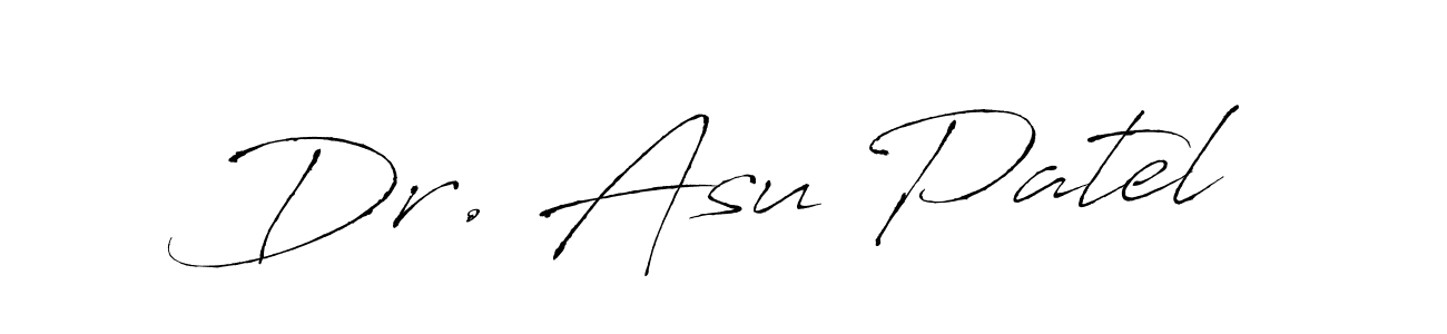 The best way (Antro_Vectra) to make a short signature is to pick only two or three words in your name. The name Dr. Asu Patel include a total of six letters. For converting this name. Dr. Asu Patel signature style 6 images and pictures png