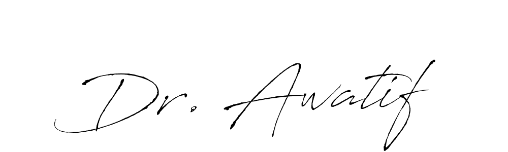 Antro_Vectra is a professional signature style that is perfect for those who want to add a touch of class to their signature. It is also a great choice for those who want to make their signature more unique. Get Dr. Awatif name to fancy signature for free. Dr. Awatif signature style 6 images and pictures png