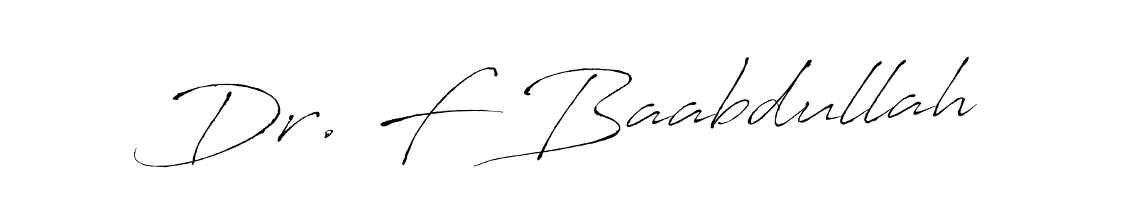 You can use this online signature creator to create a handwritten signature for the name Dr. F Baabdullah. This is the best online autograph maker. Dr. F Baabdullah signature style 6 images and pictures png