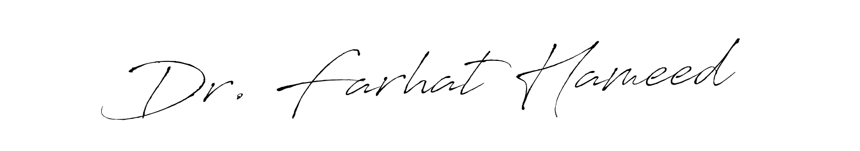 Dr. Farhat Hameed stylish signature style. Best Handwritten Sign (Antro_Vectra) for my name. Handwritten Signature Collection Ideas for my name Dr. Farhat Hameed. Dr. Farhat Hameed signature style 6 images and pictures png