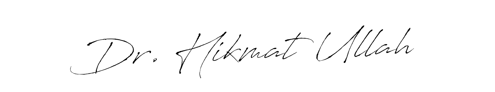 You should practise on your own different ways (Antro_Vectra) to write your name (Dr. Hikmat Ullah) in signature. don't let someone else do it for you. Dr. Hikmat Ullah signature style 6 images and pictures png