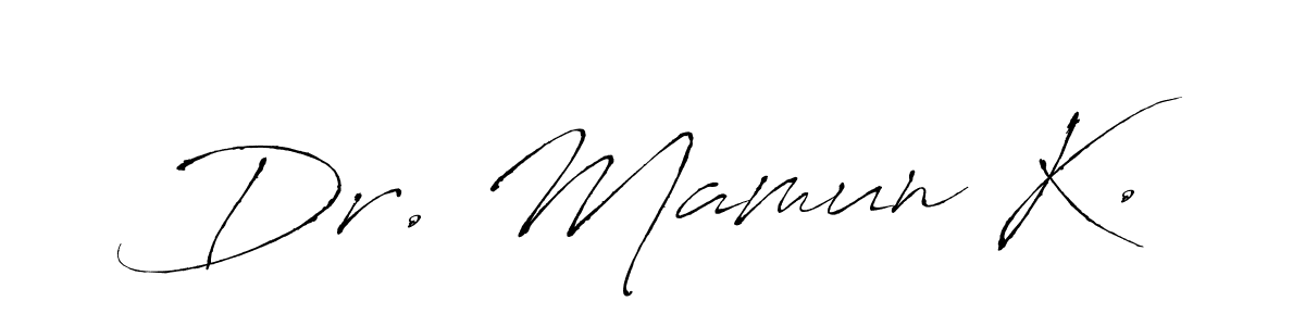 Make a beautiful signature design for name Dr. Mamun K.. With this signature (Antro_Vectra) style, you can create a handwritten signature for free. Dr. Mamun K. signature style 6 images and pictures png