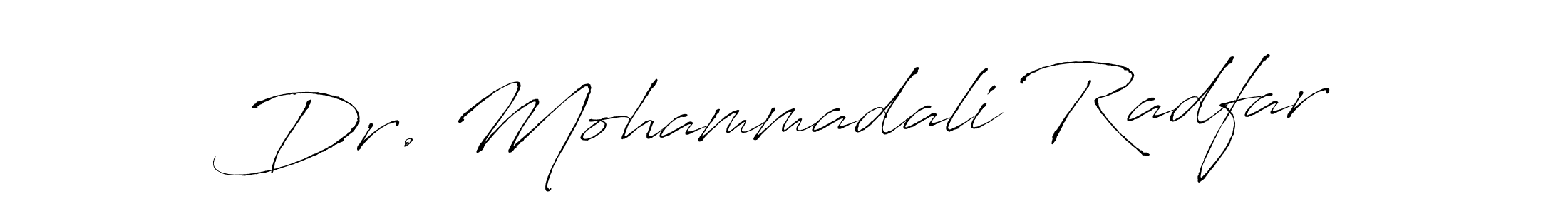 Similarly Antro_Vectra is the best handwritten signature design. Signature creator online .You can use it as an online autograph creator for name Dr. Mohammadali Radfar. Dr. Mohammadali Radfar signature style 6 images and pictures png