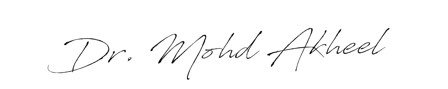 How to make Dr. Mohd Akheel name signature. Use Antro_Vectra style for creating short signs online. This is the latest handwritten sign. Dr. Mohd Akheel signature style 6 images and pictures png