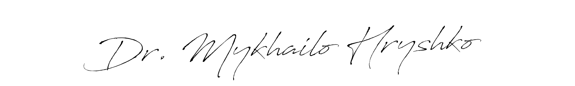 Similarly Antro_Vectra is the best handwritten signature design. Signature creator online .You can use it as an online autograph creator for name Dr. Mykhailo Hryshko. Dr. Mykhailo Hryshko signature style 6 images and pictures png