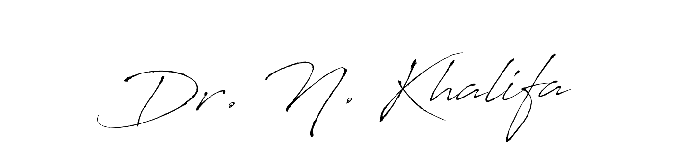 Use a signature maker to create a handwritten signature online. With this signature software, you can design (Antro_Vectra) your own signature for name Dr. N. Khalifa. Dr. N. Khalifa signature style 6 images and pictures png