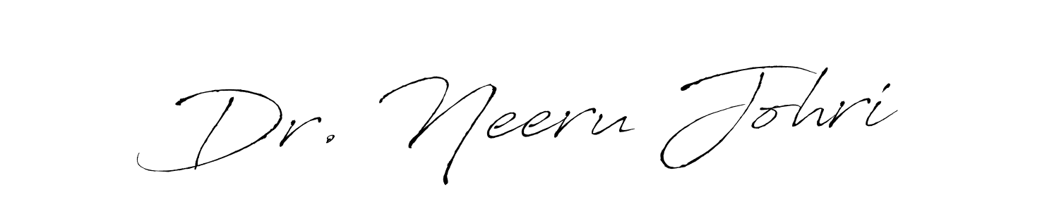 Use a signature maker to create a handwritten signature online. With this signature software, you can design (Antro_Vectra) your own signature for name Dr. Neeru Johri. Dr. Neeru Johri signature style 6 images and pictures png