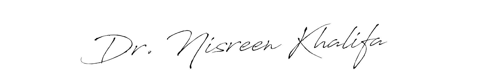 Antro_Vectra is a professional signature style that is perfect for those who want to add a touch of class to their signature. It is also a great choice for those who want to make their signature more unique. Get Dr. Nisreen Khalifa name to fancy signature for free. Dr. Nisreen Khalifa signature style 6 images and pictures png