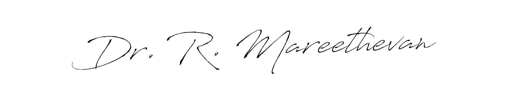 The best way (Antro_Vectra) to make a short signature is to pick only two or three words in your name. The name Dr. R. Mareethevan include a total of six letters. For converting this name. Dr. R. Mareethevan signature style 6 images and pictures png