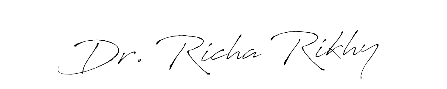 Create a beautiful signature design for name Dr. Richa Rikhy. With this signature (Antro_Vectra) fonts, you can make a handwritten signature for free. Dr. Richa Rikhy signature style 6 images and pictures png