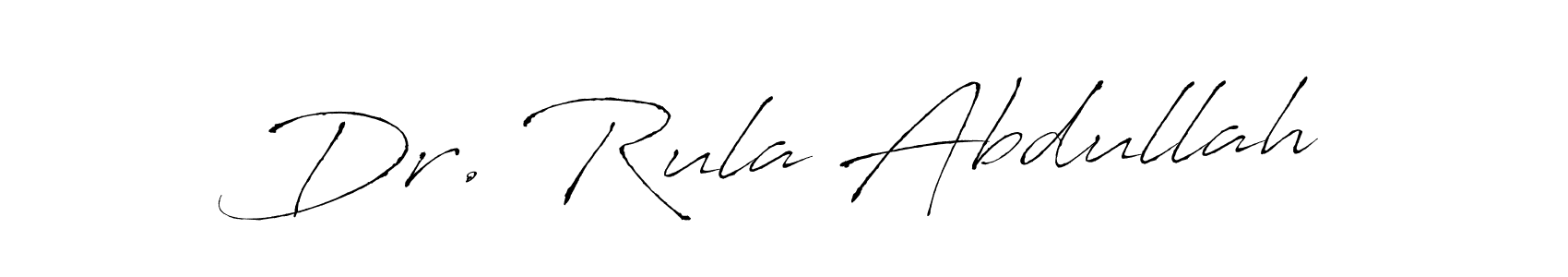 Design your own signature with our free online signature maker. With this signature software, you can create a handwritten (Antro_Vectra) signature for name Dr. Rula Abdullah. Dr. Rula Abdullah signature style 6 images and pictures png