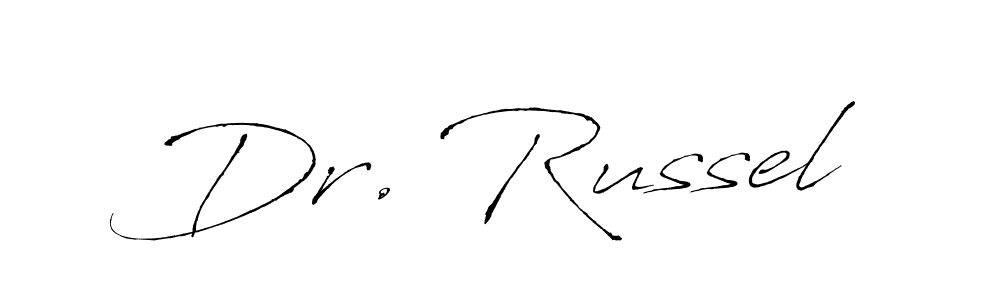 You should practise on your own different ways (Antro_Vectra) to write your name (Dr. Russel) in signature. don't let someone else do it for you. Dr. Russel signature style 6 images and pictures png