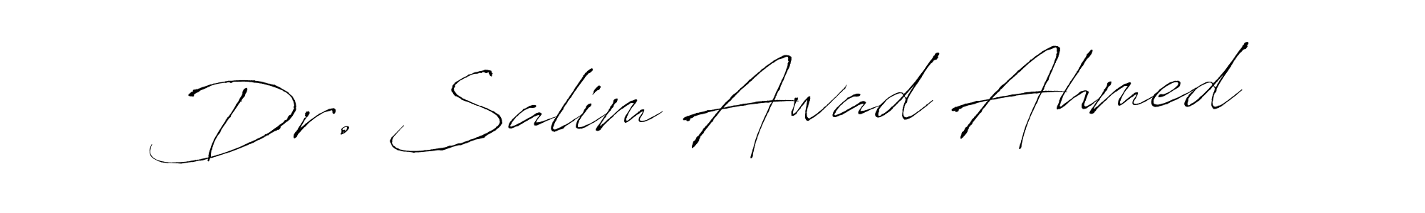 Dr. Salim Awad Ahmed stylish signature style. Best Handwritten Sign (Antro_Vectra) for my name. Handwritten Signature Collection Ideas for my name Dr. Salim Awad Ahmed. Dr. Salim Awad Ahmed signature style 6 images and pictures png