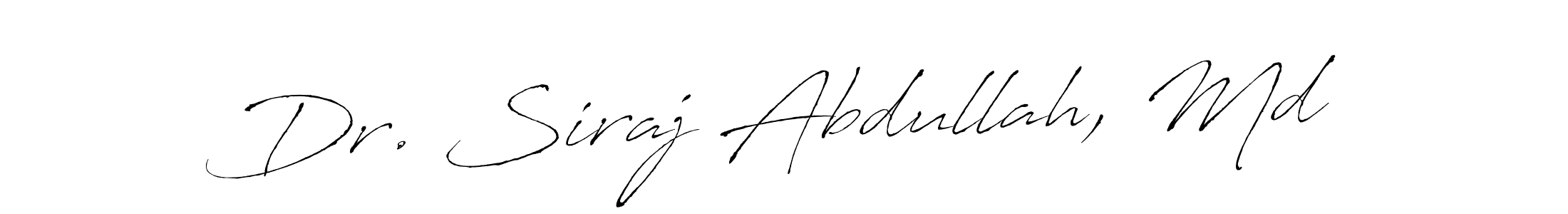 if you are searching for the best signature style for your name Dr. Siraj Abdullah, Md. so please give up your signature search. here we have designed multiple signature styles  using Antro_Vectra. Dr. Siraj Abdullah, Md signature style 6 images and pictures png