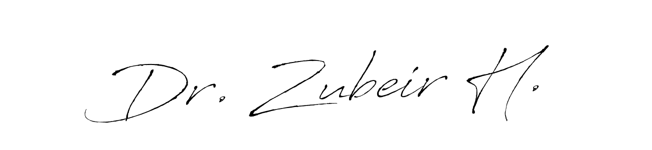 You should practise on your own different ways (Antro_Vectra) to write your name (Dr. Zubeir H.) in signature. don't let someone else do it for you. Dr. Zubeir H. signature style 6 images and pictures png