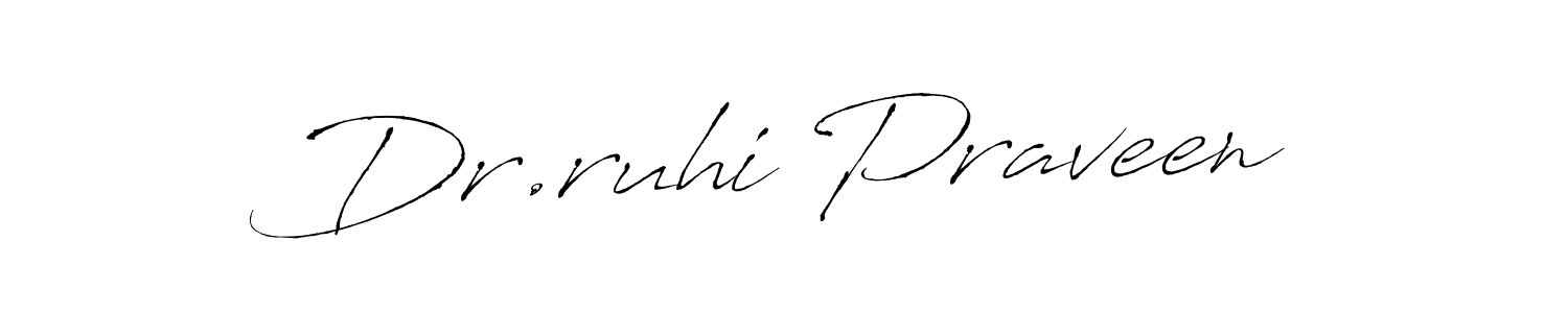 You should practise on your own different ways (Antro_Vectra) to write your name (Dr.ruhi Praveen) in signature. don't let someone else do it for you. Dr.ruhi Praveen signature style 6 images and pictures png
