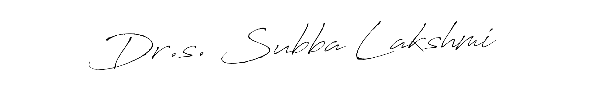 Antro_Vectra is a professional signature style that is perfect for those who want to add a touch of class to their signature. It is also a great choice for those who want to make their signature more unique. Get Dr.s. Subba Lakshmi name to fancy signature for free. Dr.s. Subba Lakshmi signature style 6 images and pictures png