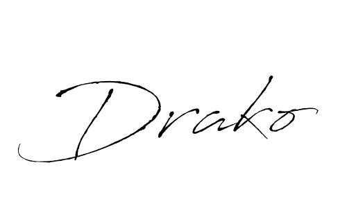 Make a beautiful signature design for name Drako. With this signature (Antro_Vectra) style, you can create a handwritten signature for free. Drako signature style 6 images and pictures png