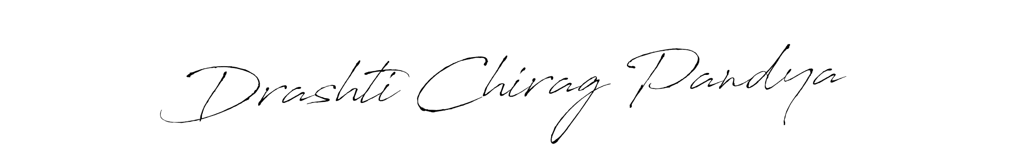 Make a beautiful signature design for name Drashti Chirag Pandya. With this signature (Antro_Vectra) style, you can create a handwritten signature for free. Drashti Chirag Pandya signature style 6 images and pictures png