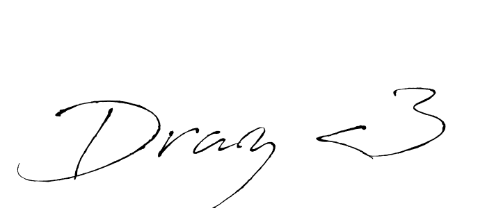 You can use this online signature creator to create a handwritten signature for the name Draz <3. This is the best online autograph maker. Draz <3 signature style 6 images and pictures png