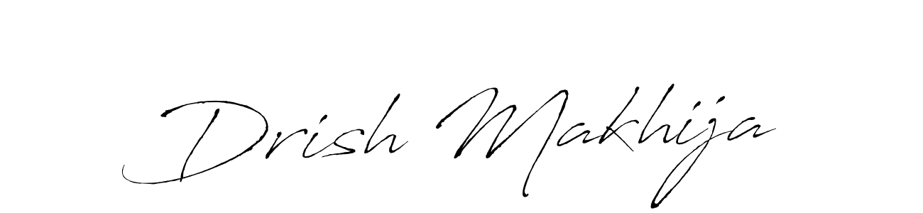 Design your own signature with our free online signature maker. With this signature software, you can create a handwritten (Antro_Vectra) signature for name Drish Makhija. Drish Makhija signature style 6 images and pictures png